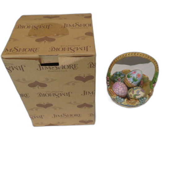 Jim Shore "Spring Hop" Easter Basket with Five Eggs - Picture 3 of 6